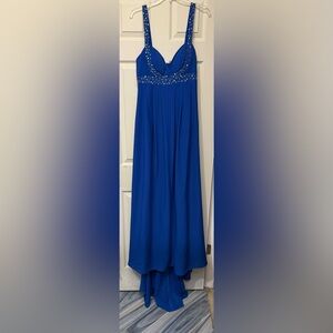 *Prom* eDressit Elegant Blue Bead Accent Sleeveless Formal Dress has Short Train